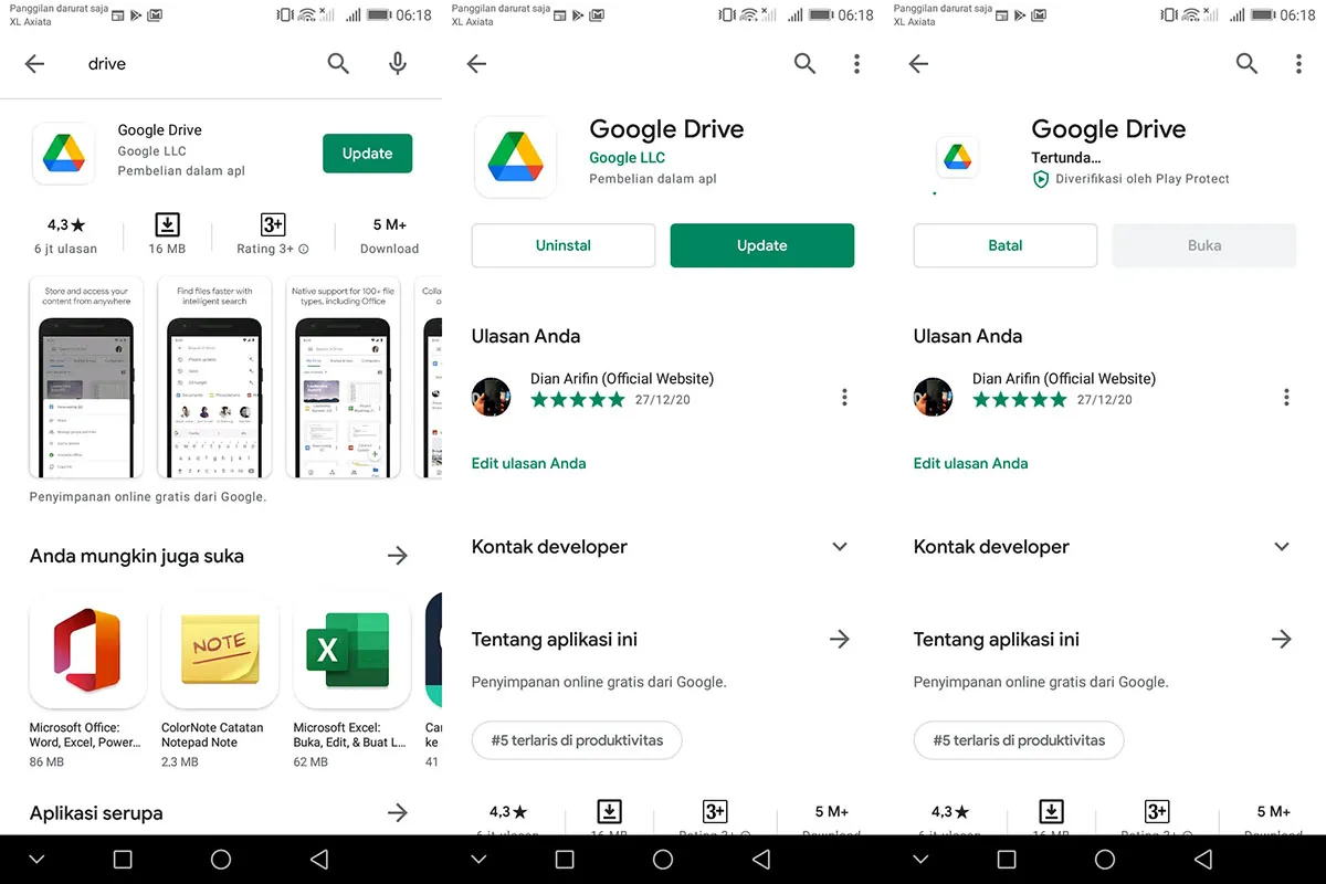 Update Google Drive Android