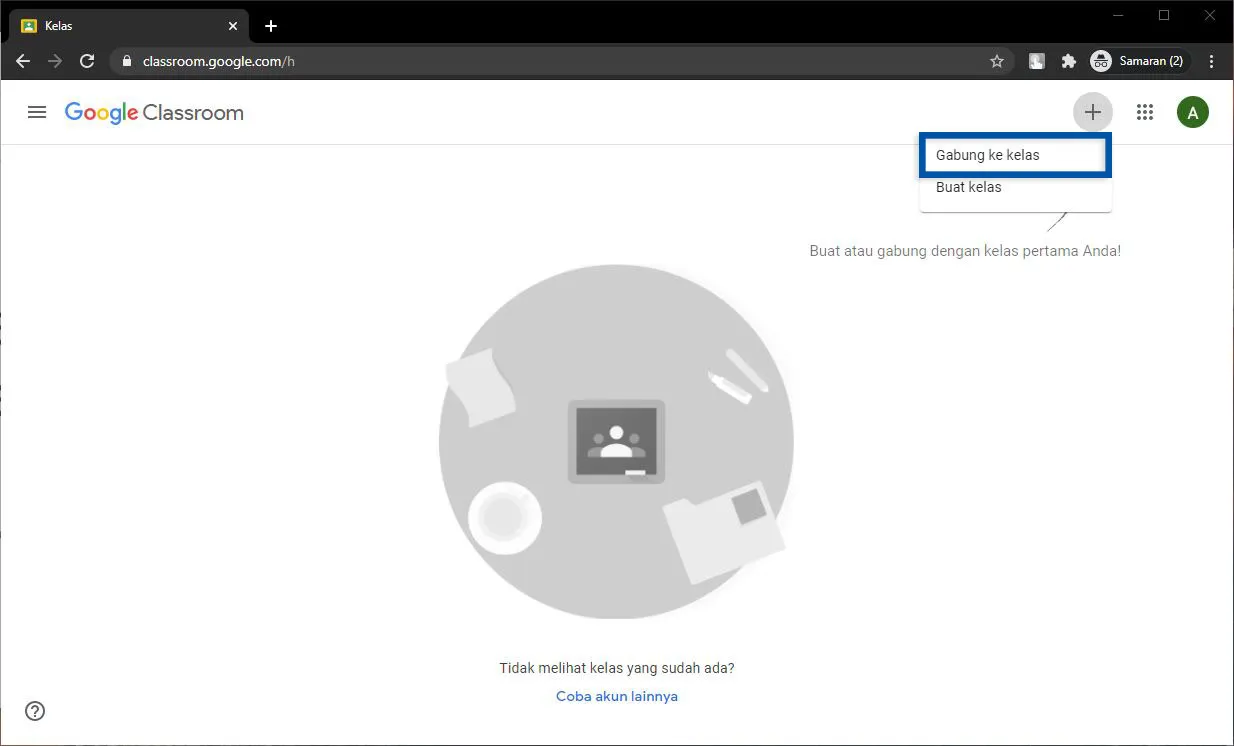 1 Gabung ke kelas Google Classroom