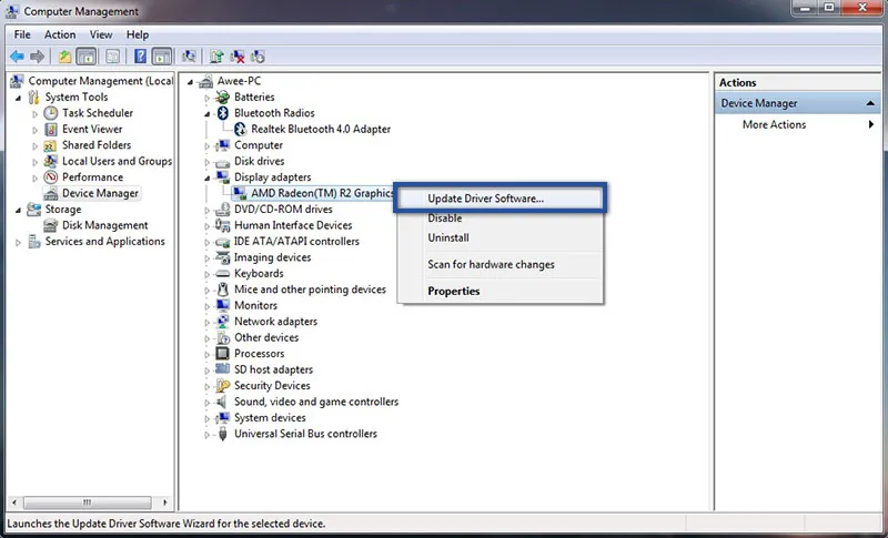 2. Update Display Adapters