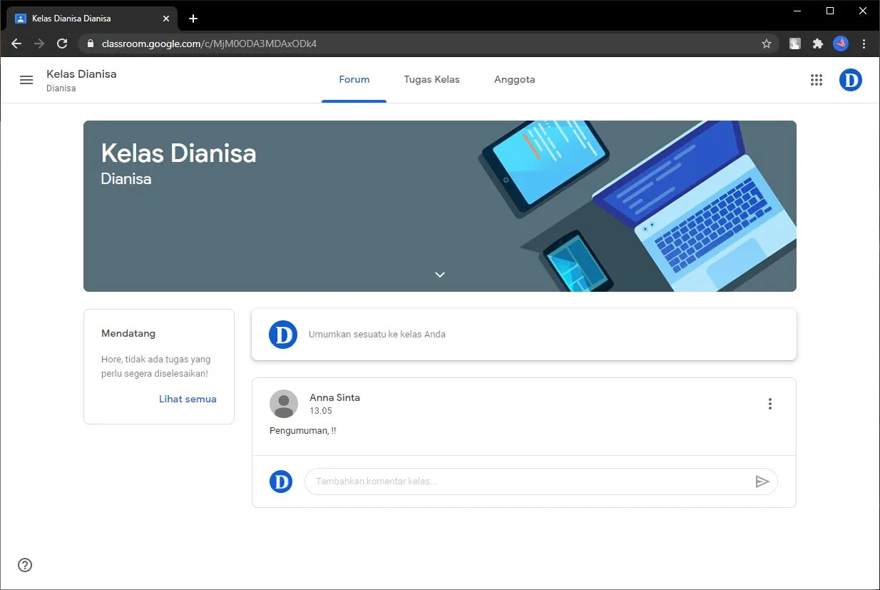 3 Halaman Kelas Google Classroom