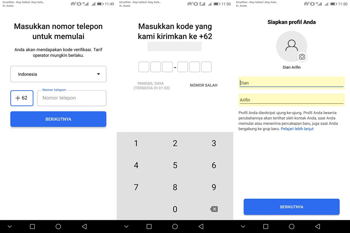 3 Membuat akun Signal