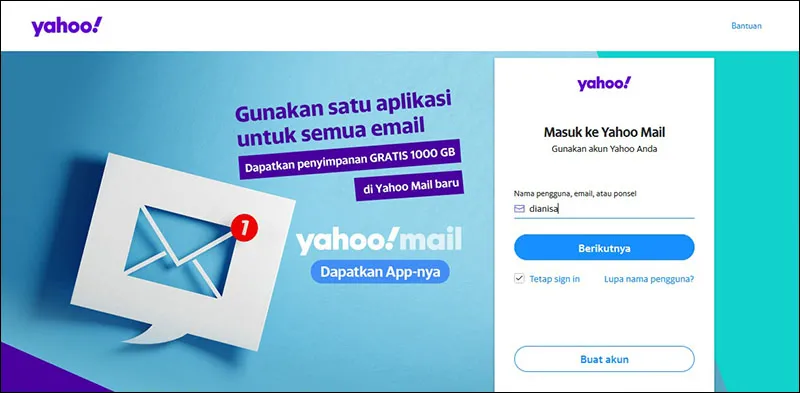 Halaman Masuk Yahoo Mail