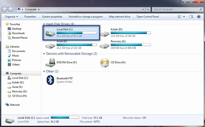 Kosongkan Ruang Disk