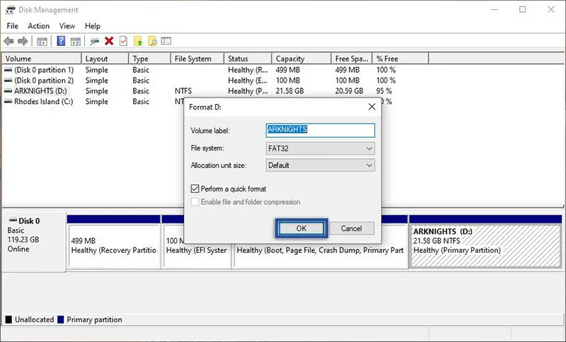 Format Disk Management