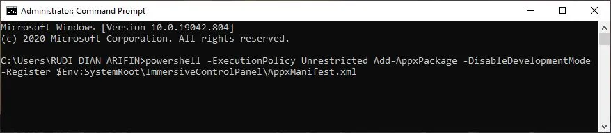 Perintah ketiga dengan CMD