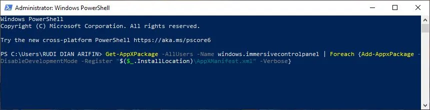 Perintah pertama Windows PowerShell