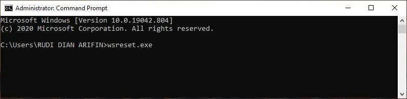 Reset Microsoft Store Melalui Command Prompt