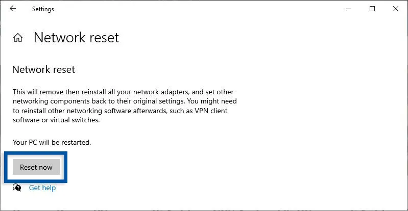 Reset Network Windows