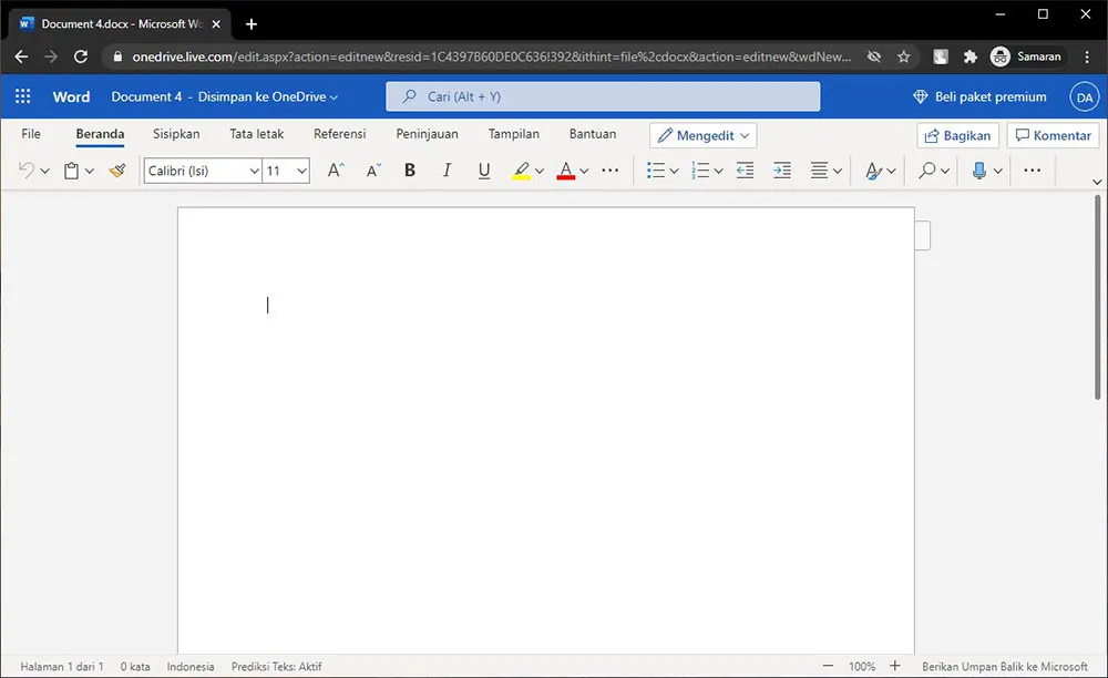 Gunakan Microsoft Word Online