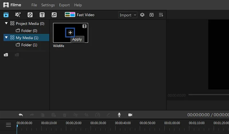 Menambahkan Video ke Timeline Filme