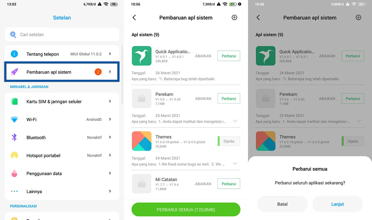 Perbarui Apl Sistem Xiaomi