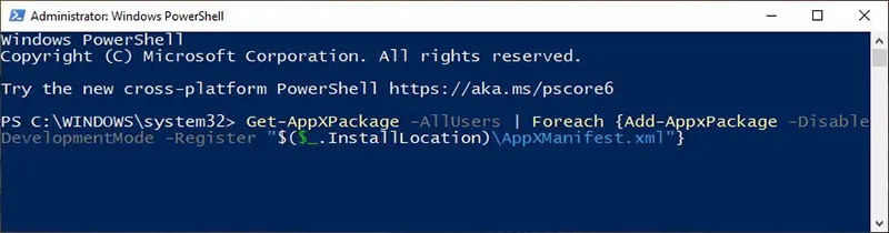Reinstall Apps Windows