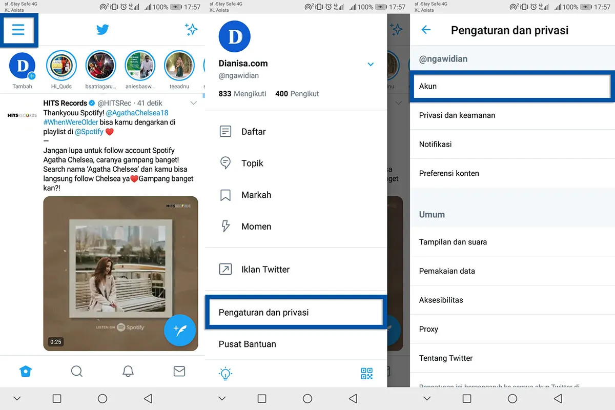 1 Masuk Pengaturan Akun Twitter