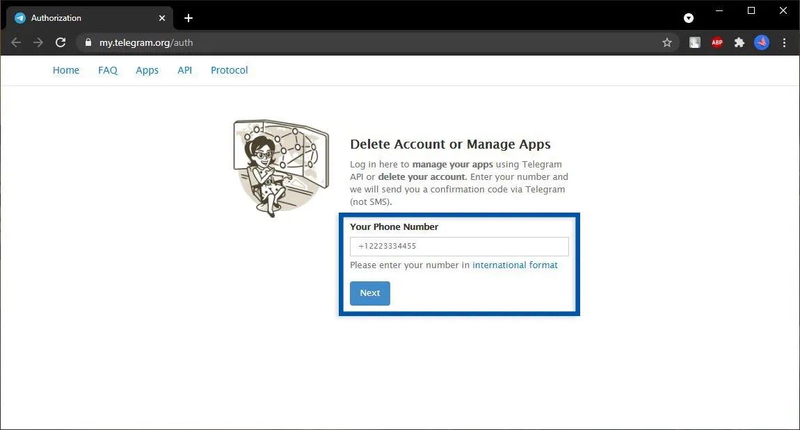 1 Masukkan Nomor Telepon Telegram