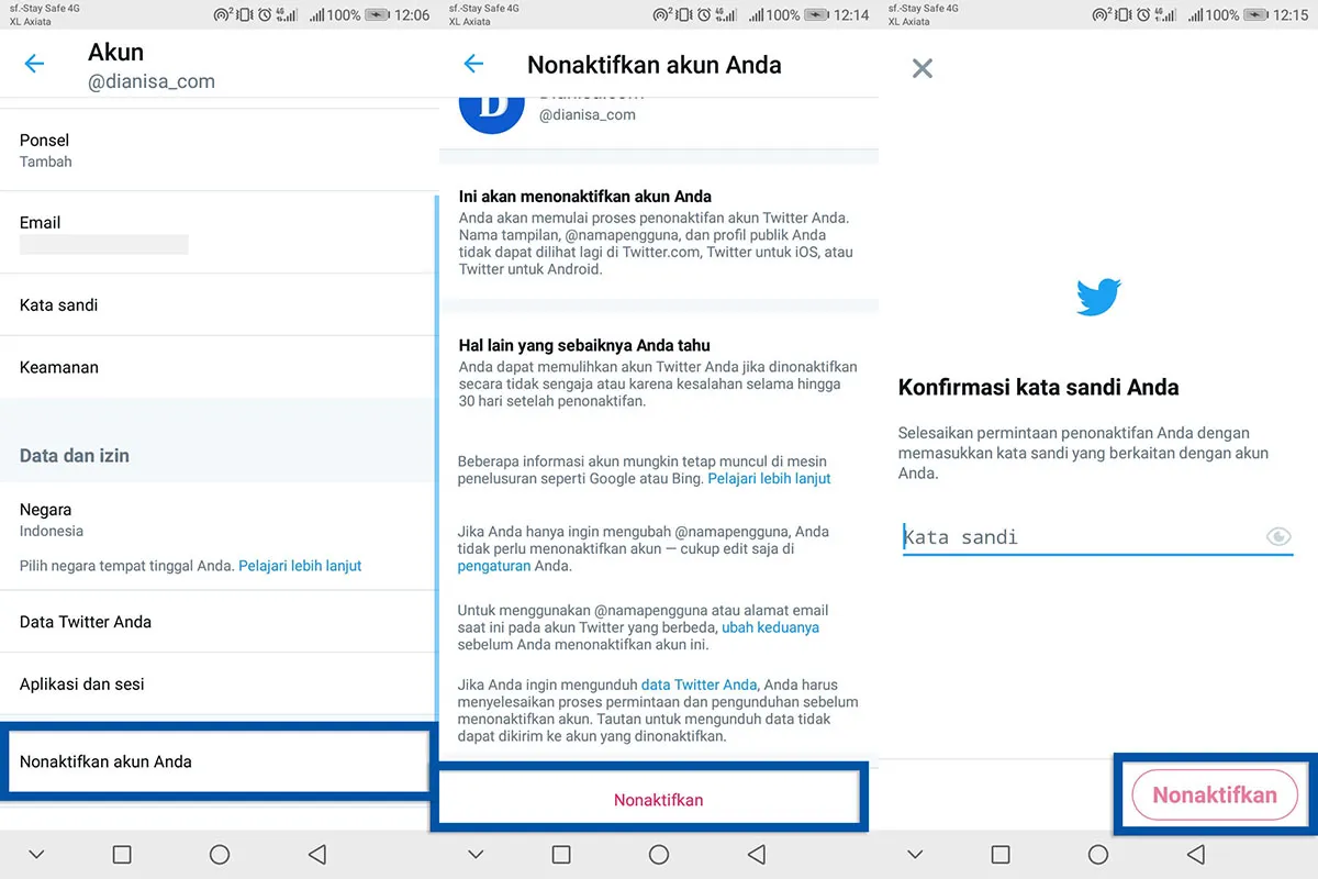 2 Menghapus Akun Twitter Android