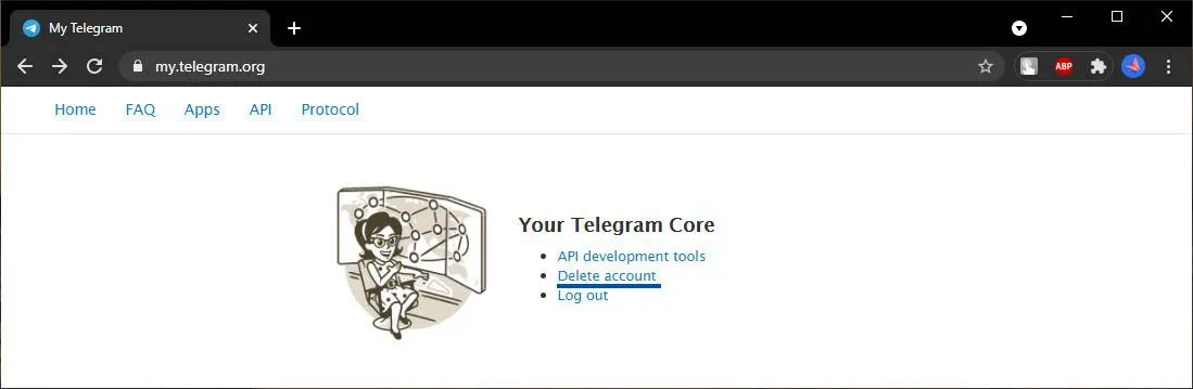 3 Pilih Delete Account Telegram