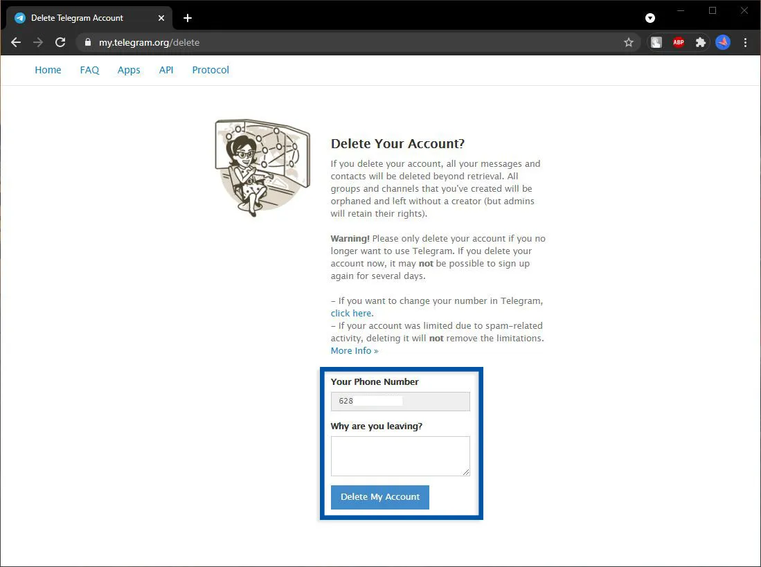 4 Hapus Akun Telegram