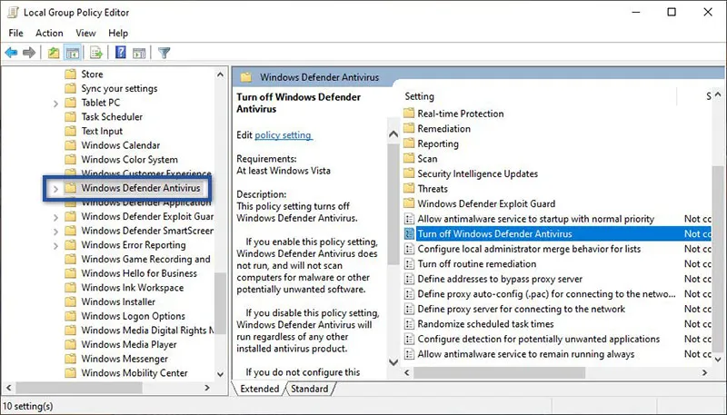 Direktori Windows Defender
