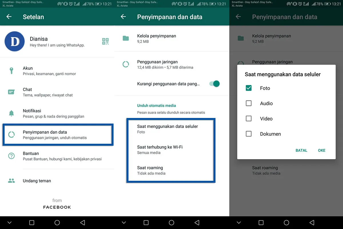 Matikan unduh data otomatis WhatsApp data otomatis WhatsApp