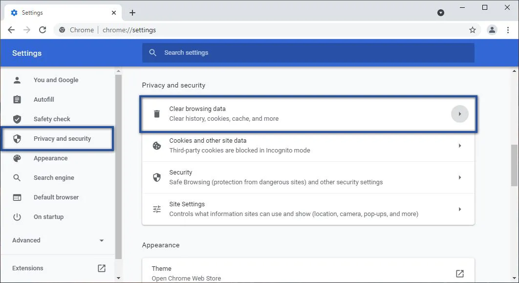 Menghapus Cache Google Chrome