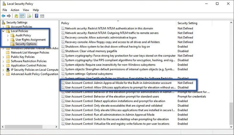 Mengubah Security Policy