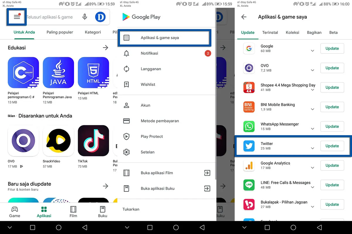Perbarui Aplikasi Twitter