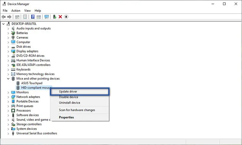 Update Driver Device Manager