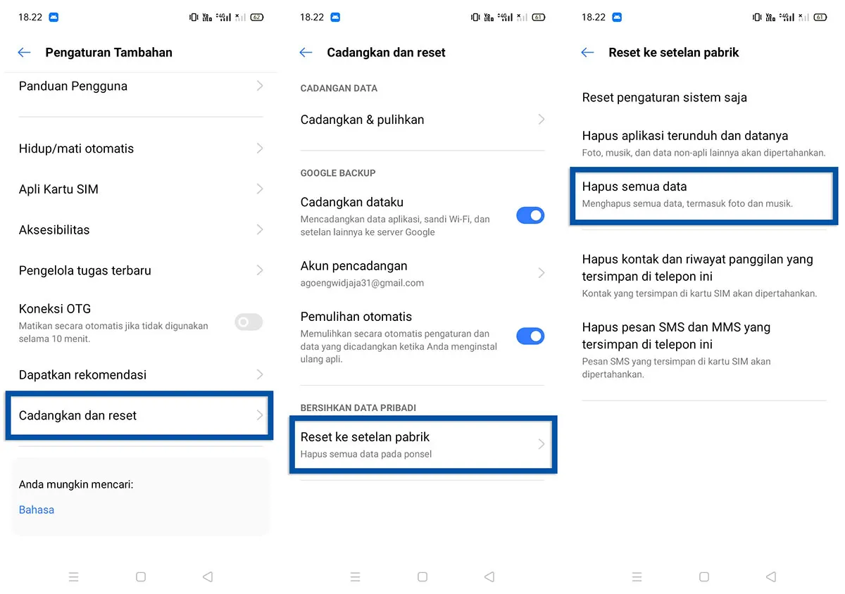 Factory Reset Realme