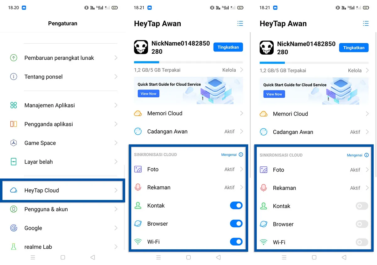 Matikan Sinkronisasi HeyTap Cloud Realme