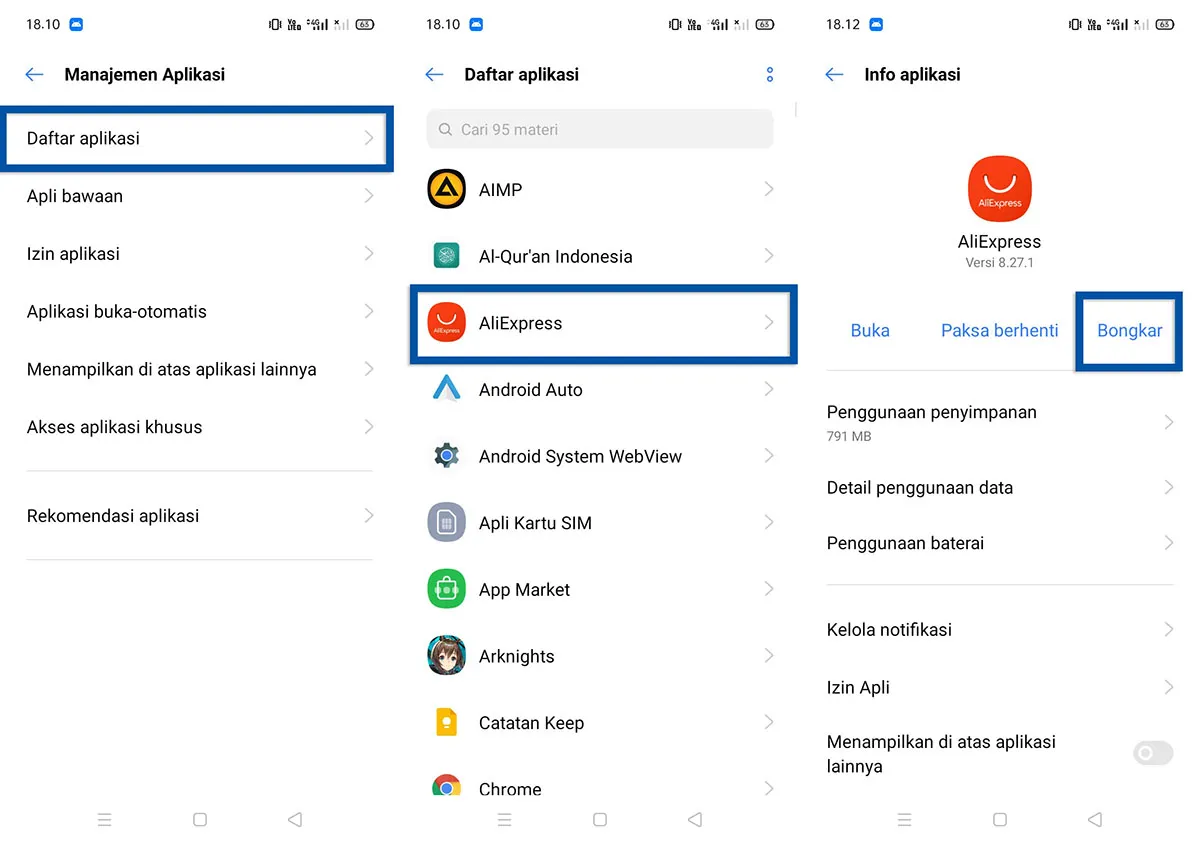 Menghapus Aplikasi Realme