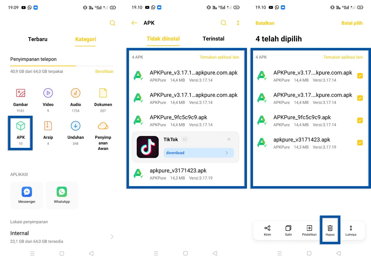 Menghapus File Berkas Realme