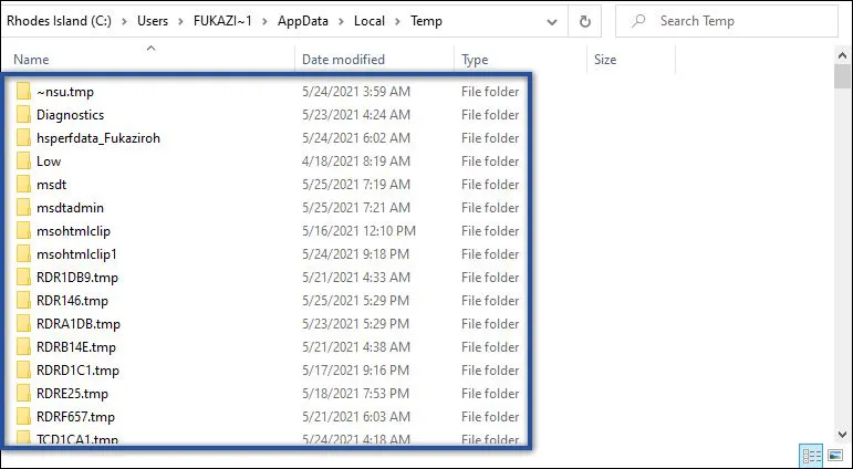 Menghapus Folder Cache