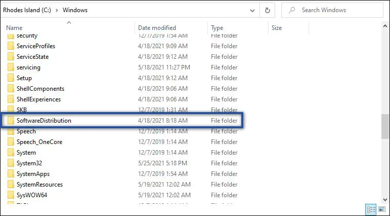 Menghapus file Windows Update