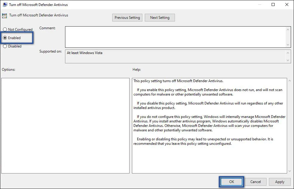 Mengubah Konfigurasi Microsoft Defender Antivirus