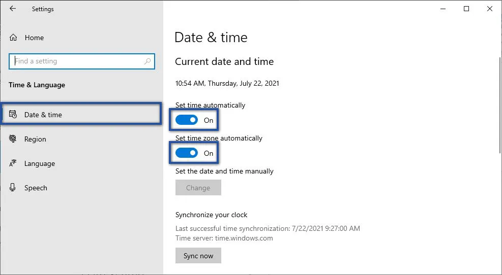 Mengatur Date & Time Windows