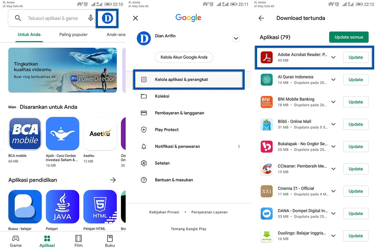 Perbarui aplikasi pembaca PDF