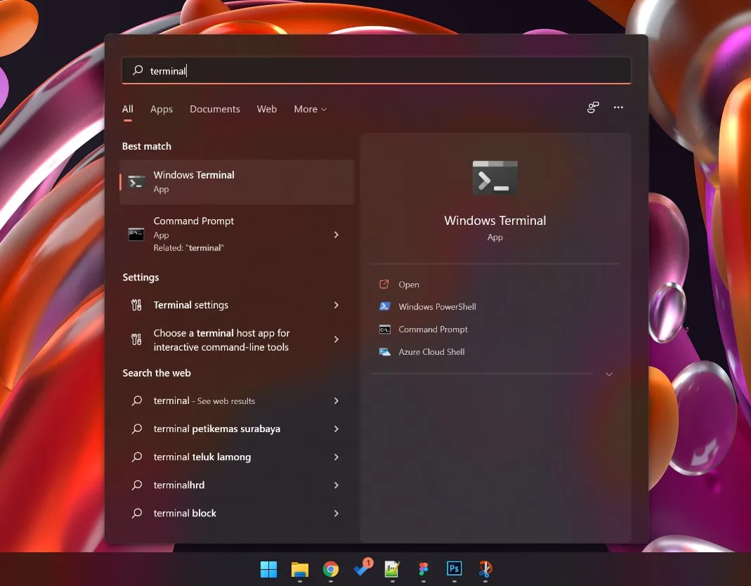 1 Buka terminal Windows 11