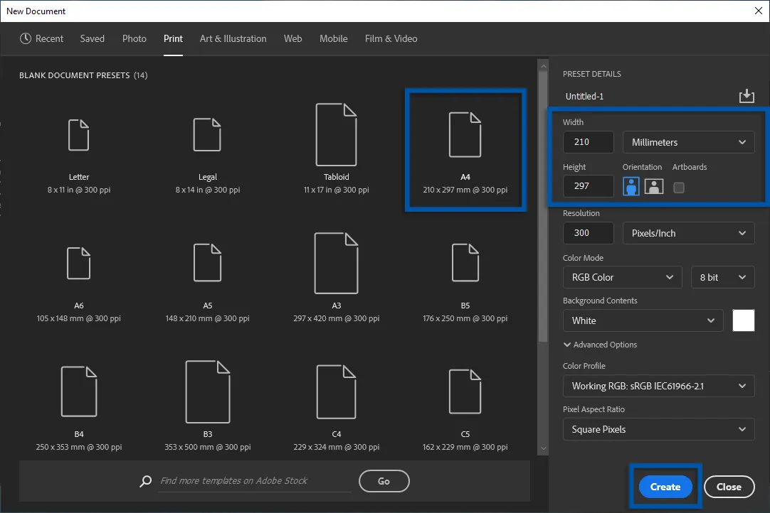 2 Atur ukuran dokumen Photoshop
