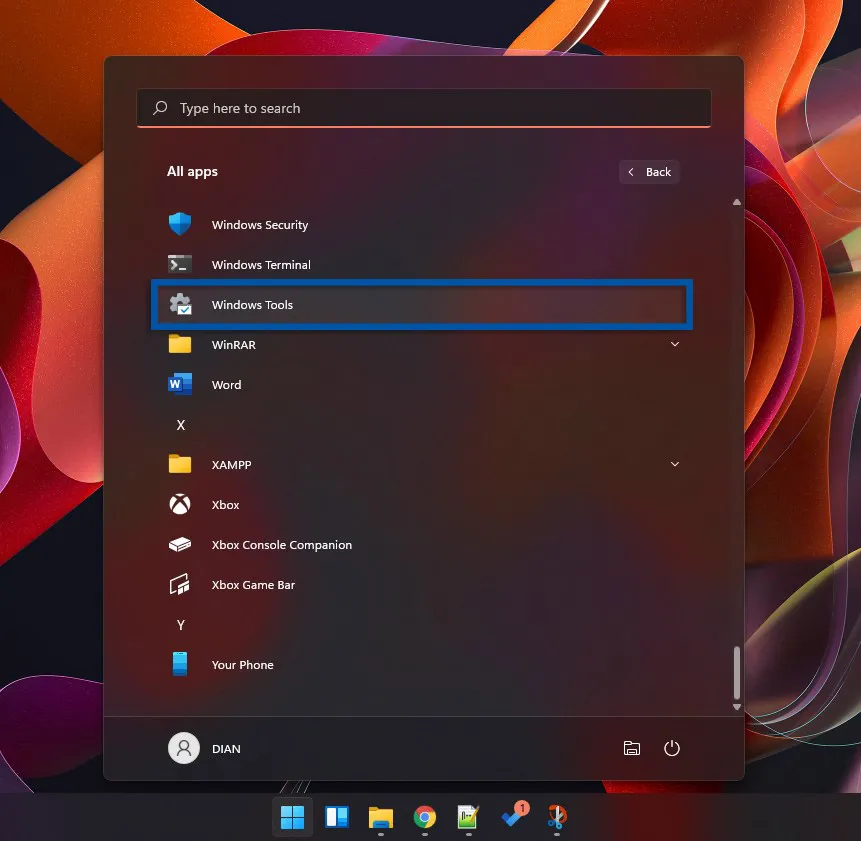 2 Buka Windows Tools di Windows 11
