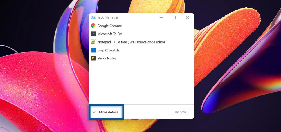 2 Klik more details Task Manager