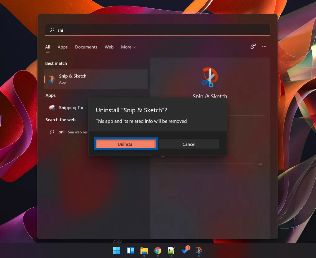 2 Konfirmasi Uninstall Aplikasi Windows 11