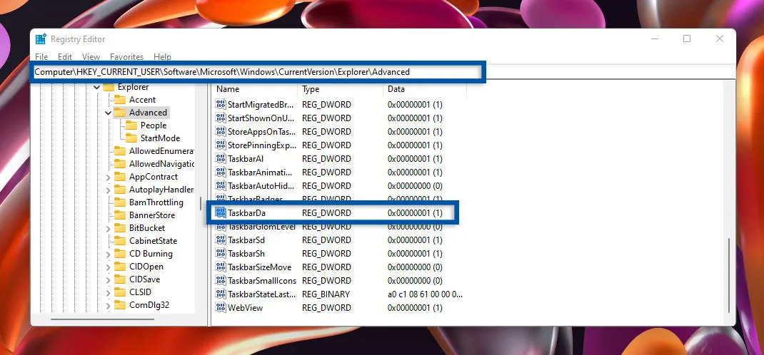 2 Masuk ke Advanced Registry Editor