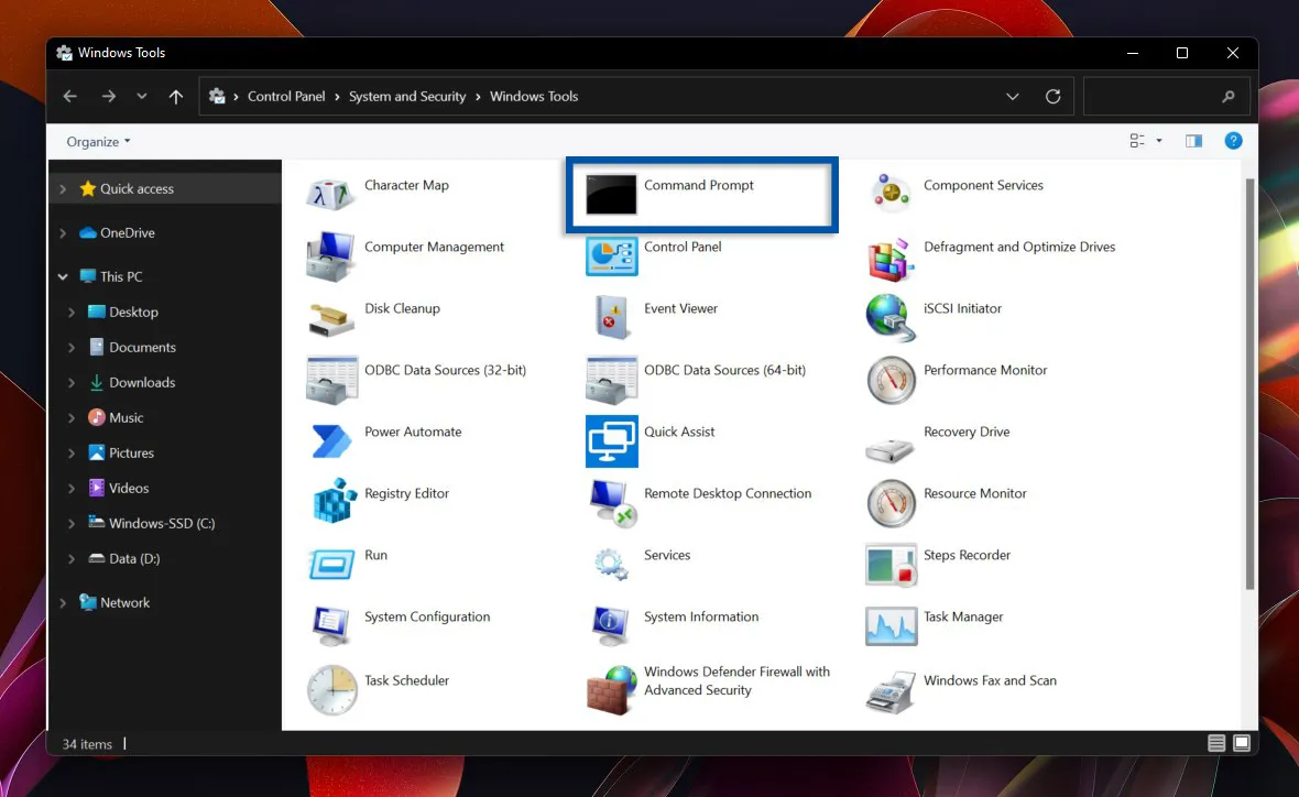 3 Command Prompt di Windows Tools