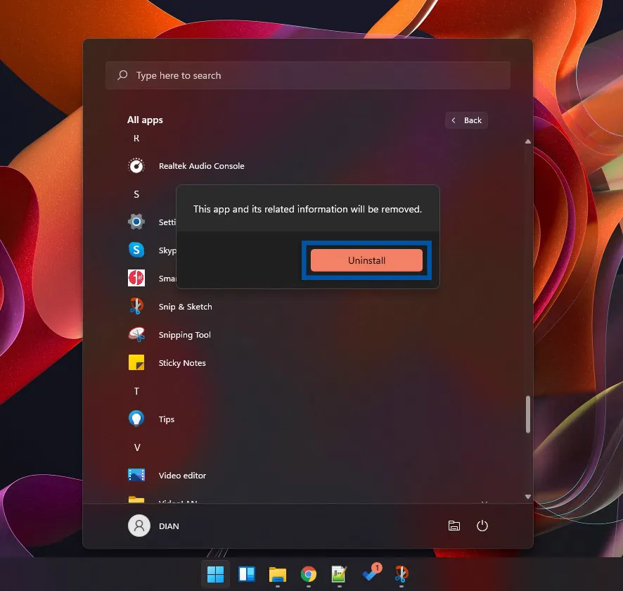 3 Konfirmasi Uninstall Windows 11