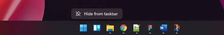 Hide widgets from taskbar Windows 11
