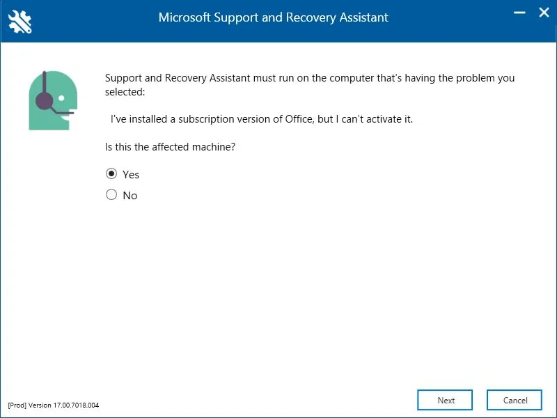 Microsoft Support and Recovery Assistant