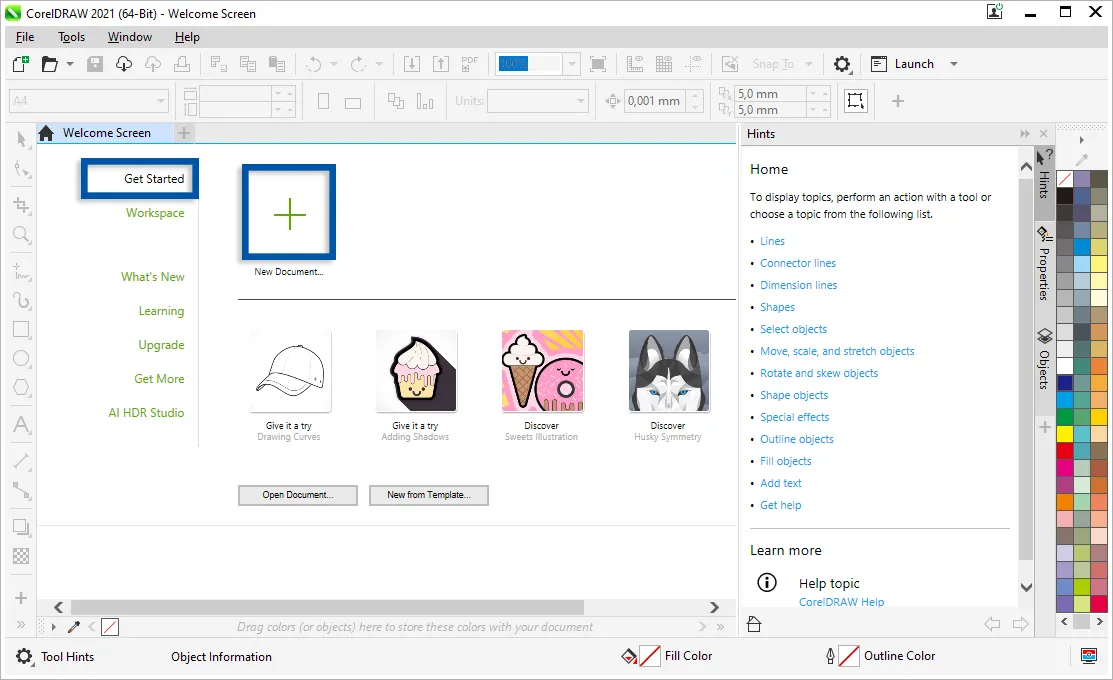 1 Buat dokumen baru CorelDraw