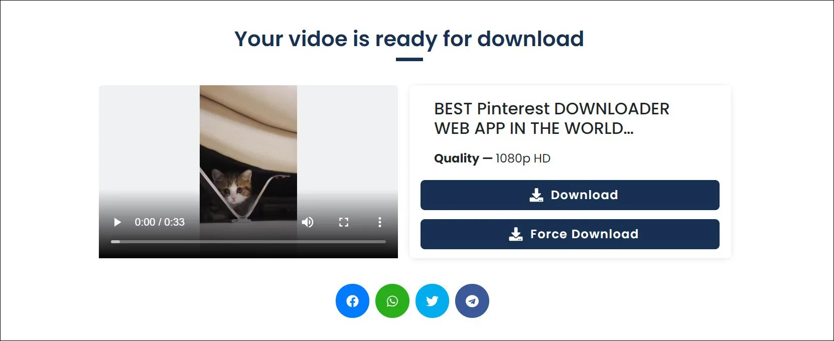 2 Download video Pinterest dari BOT Downloader