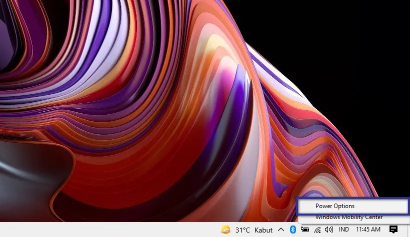 Power Options Baterai