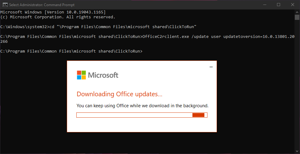 Tunggu Proses Update Office